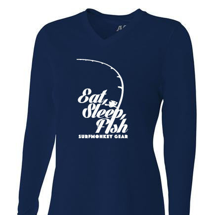 Womens Tri-blend Performance Shirt - Eat Sleep Fish - SurfmonkeyGear
 - 1