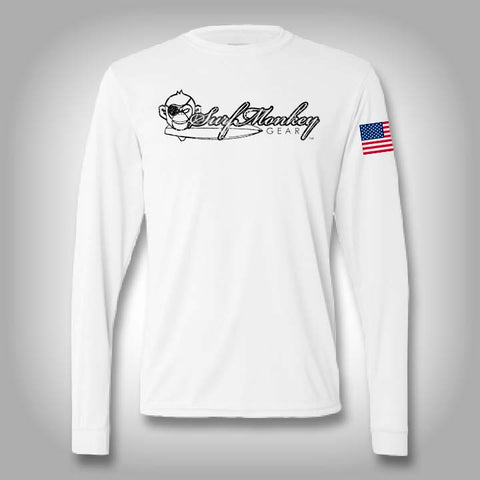 Surfmonkey Pro Performance Distressed Logo Long Sleeve