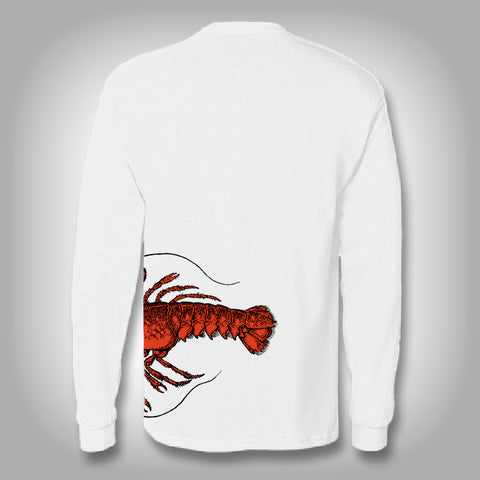 Fish Wrap Shirt - Lobster - Performance Shirts - Fishing Shirt Small / White