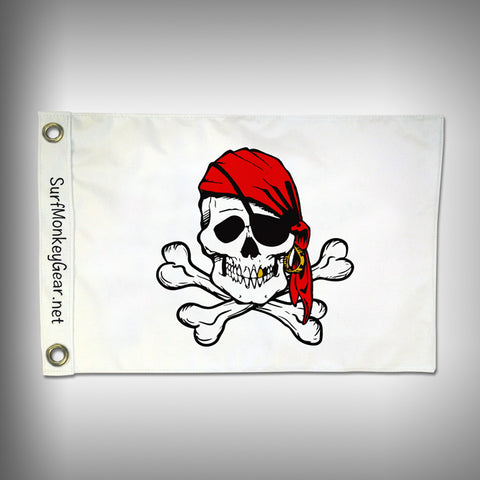 Pirate Skull Flag - Marine Grade - Boat Flag - SurfmonkeyGear
