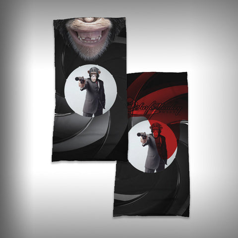 Monk Wrap Neck Gaiter / Face Shield - Secret Agent Monkey - SurfmonkeyGear
