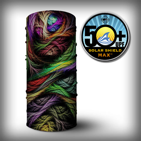 Monk Wrap Neck Gaiter - Face Mask - Bandana - Psychedelic Feathers