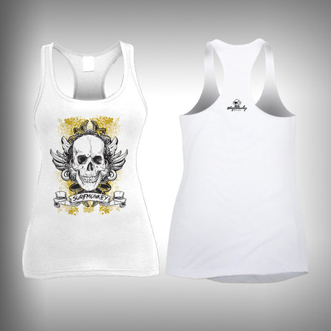 Grunge Skull - Womens Tank Top - SurfmonkeyGear
 - 1