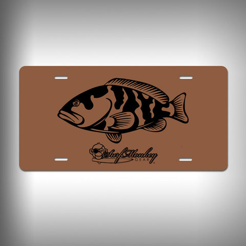 Grouper Custom License Plate / Vanity Plate with Custom Text and Graphics Aluminum - SurfmonkeyGear
