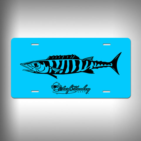 Wahoo Custom License Plate with Custom Text and Graphics Aluminum Front Plate - SurfmonkeyGear
