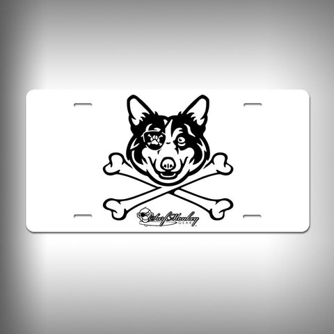 Corgi Pirate Custom License Plate / Vanity Plate with Custom Text and Graphics Aluminum - SurfmonkeyGear
