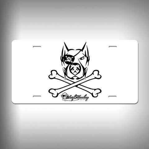 Doberman Pirate Custom License Plate / Vanity Plate with Custom Text and Graphics Aluminum - SurfmonkeyGear
