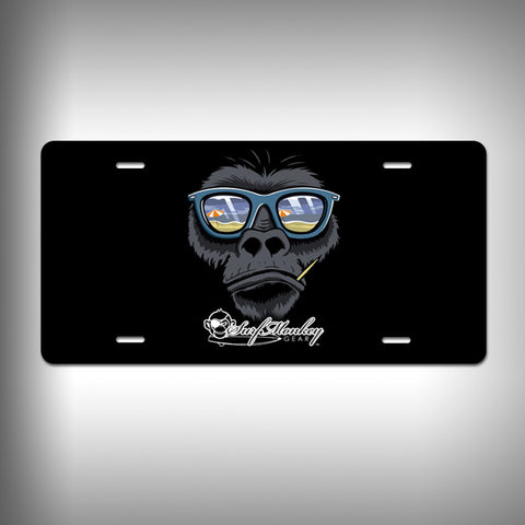 Beach Gorilla Custom License Plate / Vanity Plate with Custom Text and Graphics Aluminum - SurfmonkeyGear

