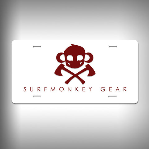 Killer Monkey Custom License Plate / Vanity Plate with Custom Text and Graphics Aluminum - SurfmonkeyGear
