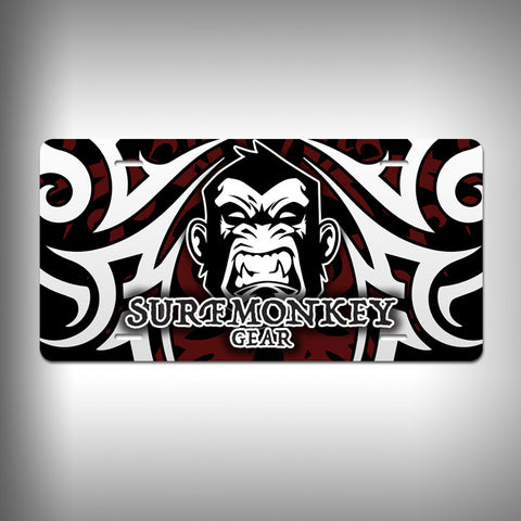 Angry Gorilla / Monkey Custom License Plate / Vanity Plate with Custom Text and Graphics Aluminum - SurfmonkeyGear
