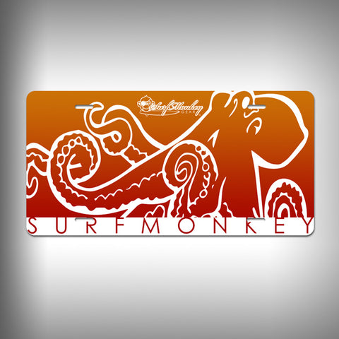 Octopus Custom License Plate / Vanity Plate with Custom Text and Graphics Aluminum - SurfmonkeyGear
