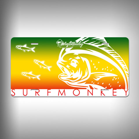 Mahi Mahi Custom License Plate / Vanity Plate with Custom Text and Graphics Aluminum - SurfmonkeyGear
