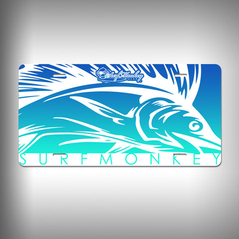 Sailfish Custom License Plate / Vanity Plate with Custom Text and Graphics Aluminum - SurfmonkeyGear
