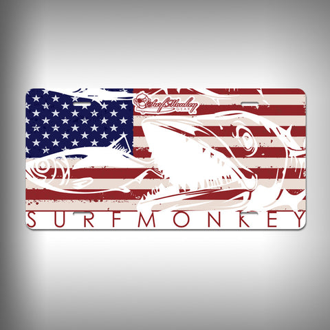 America Kingfish Custom License Plate / Vanity Plate with Custom Text and Graphics Aluminum - SurfmonkeyGear
