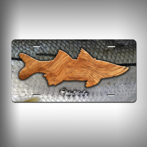 Snook Trophy License Plate / Vanity Plate with Custom Text and Graphics Aluminum - SurfmonkeyGear
