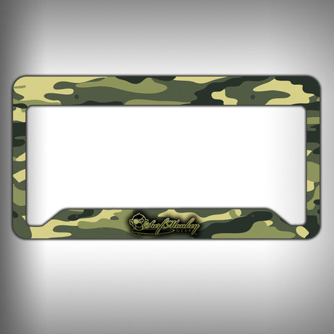 Green Camo Custom Licence Plate Frame Holder Personalized Car Accessories - SurfmonkeyGear
