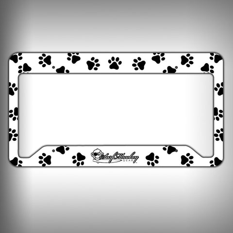 Paw Print Custom Licence Plate Frame Holder Personalized Car Accessories - SurfmonkeyGear
