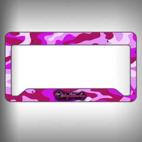 Pink Camo Custom Licence Plate Frame Holder Personalized Car Accessories - SurfmonkeyGear
