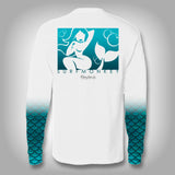 Womens Mermaid Scale Sleeve Shirt -  SurfMonkey - Womens Performance Shirts - Fishing Shirt