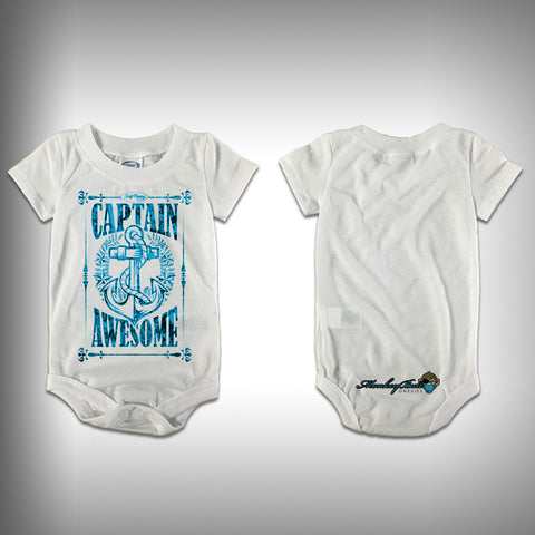 Monksies™ Custom Print One Piece Baby Body Suit (Onsies) - Captain Awesome - SurfmonkeyGear
