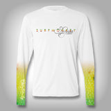 Mahi Fish Scale Sleeve Shirt - SurfMonkey - Performance Shirts - Fishing Shirt 3X - Large / White