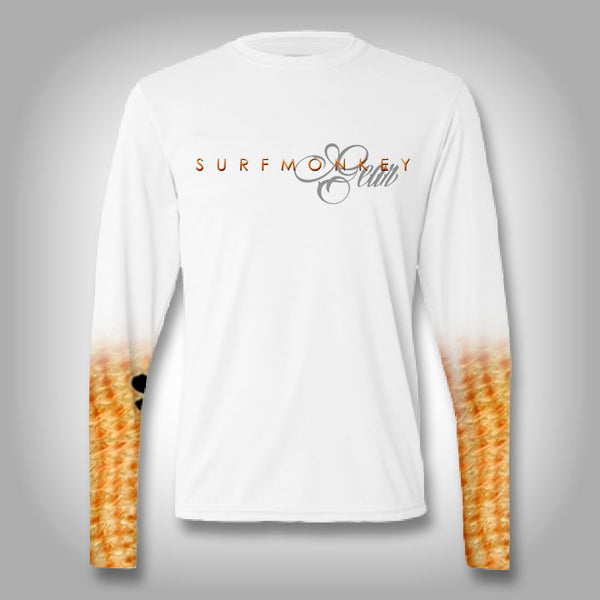 Redfish Scale Sleeve Shirt - SurfMonkey - Performance Shirts - Fishing Shirt Extra Large / White