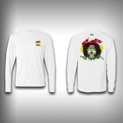 Rasta Skull - Solar Performance Long Sleeve Shirts - Fishing Shirt - SurfmonkeyGear
