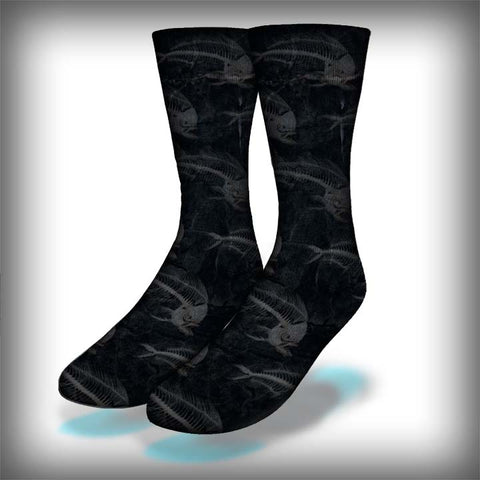 Mahi Bones Crew Socks Novelty Streetwear