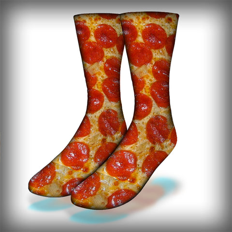 Pepperoni Crew Socks Novelty Streetwear