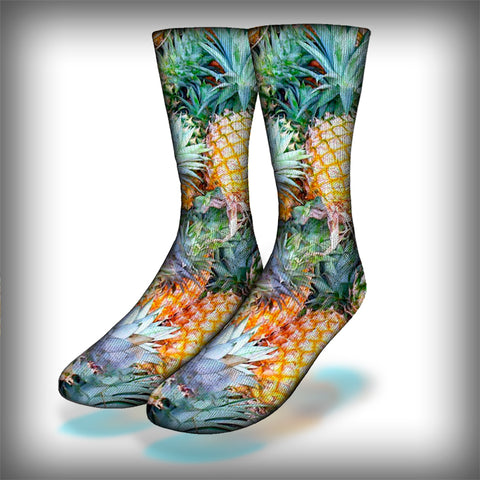 Pineapples Crew Socks Novelty Streetwear