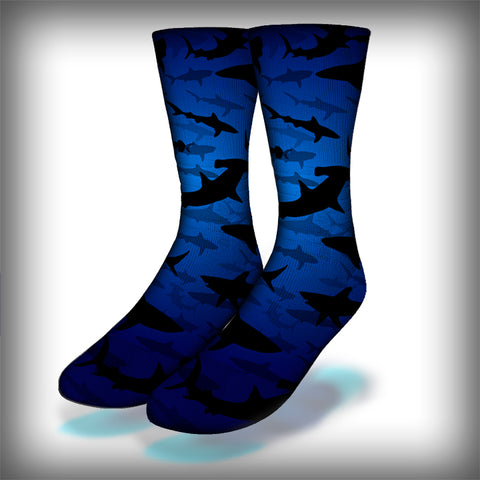 Shark Frenzy Crew Socks Novelty Streetwear