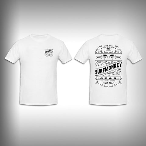 Unisex Short Sleeve Tshirt Custom Full Color Graphics - Retro Label - SurfmonkeyGear
