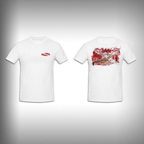 Unisex Short Sleeve Tshirt Custom Full Color Graphics - Spiny Lobster Dive Flag - SurfmonkeyGear
