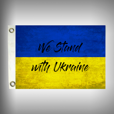We Stand with Ukraine - Marine Grade Flag - Boat Flag - Ukraine
